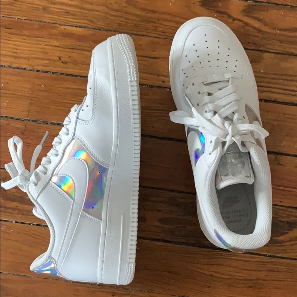 Holographic White Nike Air Force 1’s